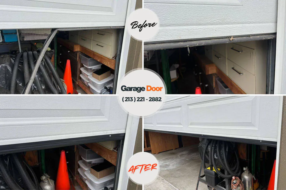 Before and after: garage door repair Sterlington, LA